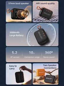 Zealot S75 便攜式無線音箱,48mm 揚聲器,雙振膜,內建 3000mah 電池,防水防塵