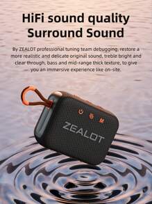 Zealot S75 便攜式無線音箱,48mm 揚聲器,雙振膜,內建 3000mah 電池,防水防塵