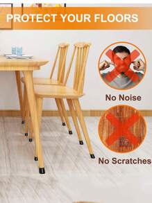 8pcs Cái ghế Chân Sàn nhà Bảo vệ Đối với Gỗ cứng Sàn nhà Silicone bìa Đến Bảo vệ Gỗ Ngói Sàn nhà Felt Đáy Đồ nội thất Chân Không Trượt Giảm bớt Tiếng ồn ( ) - màu đen - Xem 5