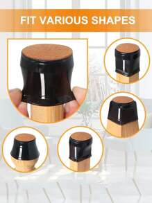 8pcs Cái ghế Chân Sàn nhà Bảo vệ Đối với Gỗ cứng Sàn nhà Silicone bìa Đến Bảo vệ Gỗ Ngói Sàn nhà Felt Đáy Đồ nội thất Chân Không Trượt Giảm bớt Tiếng ồn ( ) - màu đen - Xem 4