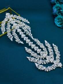 1pc Women's Silver Rhinestone Bridal Headpiece Perfect For Wedding, Party, Banquet - Silver - View 3