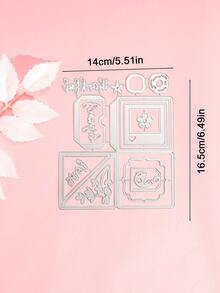 1 Sticker Decoration Carbon Steel Metal Embossed Paper Cutting Die, Fresh Style Decoration Suitable For Envelope Greeting Card Frame DIY Die - Silver G - View 2