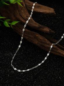 1條優雅時尚的極簡金屬頸鏈,為女士打造,非常適合當約會禮物 - 銀色 - 查看 7