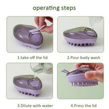 1入組芒果形矽膠寵物洗澡按摩刷 - 綠色 - 查看 8