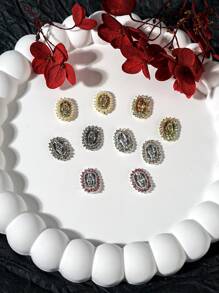 Beautizon Nailartlab 5 món phụ kiện trang trí móng tay hình Đức Mẹ Maria, mặt dây chuyền hình Thánh Jude 3D cổ điển, trang sức móng tay hình Đức Mẹ Maria bằng hợp kim đính đá, phụ kiện tự làm móng nghệ thuật. - Bạc - Xem 4