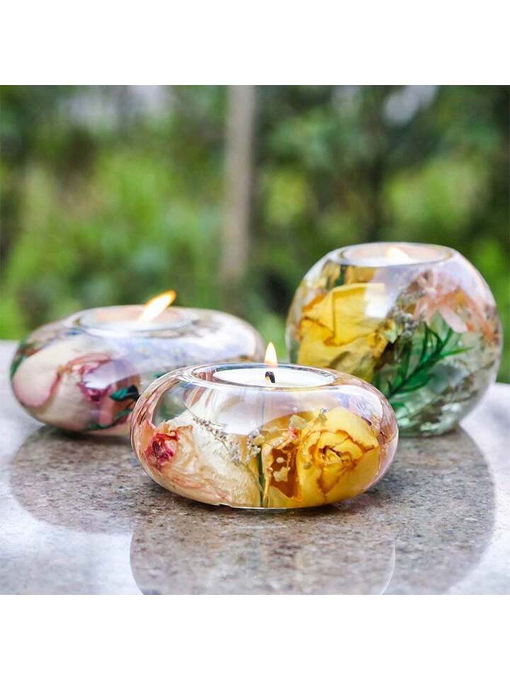 キャンドルホルダー　エアプランツホルダー　ティーライトキャンドル　ウッドレジン キャンドルホルダー エアプランツホルダー ティーライトキャンドル