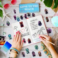 50入組黑暗貓哥特版防水diy創意塗鴉貼紙,適用於筆記型電腦手機殼吉他滑板水瓶桿頭盔滑雪板行李箱冰箱門窗家居塗鴉裝飾貼紙 - 彩色 - 查看 5