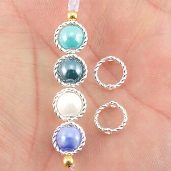 100/50入組9/8/6mm螺旋珠框裝飾品,鍍銀/鍍金合金環形連接器diy珠寶製作用品,適用於特別頸鍊、手鐲、耳環和其他飾品