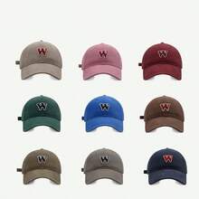 新款毛絨棒球帽，男女皆宜韓式秋冬 W字毛絨帽舌 - 黑色 - 查看 1