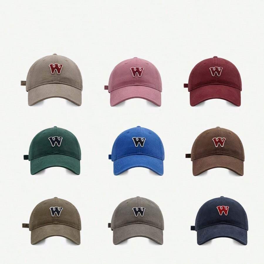 新款毛絨棒球帽，男女皆宜韓式秋冬 W字毛絨帽舌 - 黑色 - 查看 1