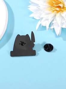 4 件裝卡通貓帶刀有趣設計胸針徽章,適合作為送給朋友或孩子的禮物 - 彩色 - 查看 3