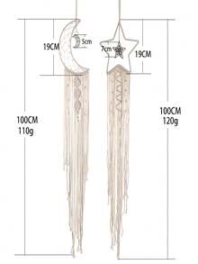 1入組編織夢網,星月形吊墜,創意家居牆飾禮品 - 彩色 - 查看 4