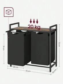 VASAGLE Laundry Baskets - 質樸棕+黑色 - 查看 6