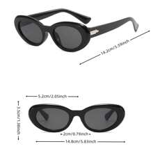 1入組pc材質橢圓框架y2k風格太陽眼鏡,凹形小框架,時尚復古街頭服飾跨境眼鏡