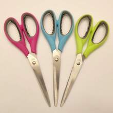 1把8英寸/20厘米雙色柄內環柔軟剪刀,辦公室剪刀、美術剪紙剪刀、多功能剪刀 - 玫紅色 - 查看 5