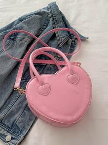 2024款甜美清涼女包,時尚的心形鏈條手提包,哥復古跨境女包 - 粉色 - 查看 6