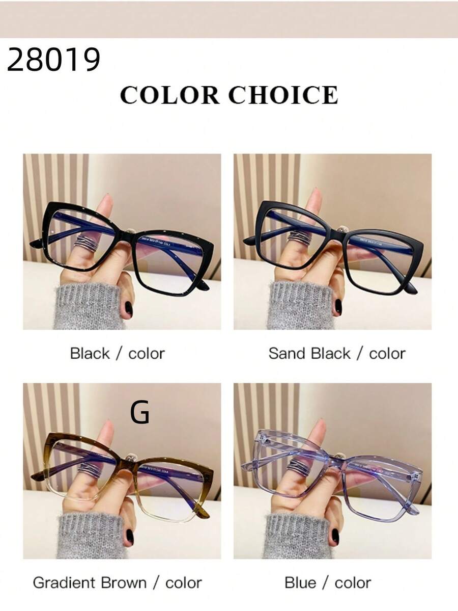 2024 New Retro Floral Decor Oversized Eyeglasses Frame, Fashionable Square Frame In European And American Style (Ins) - Multicolor - View 1