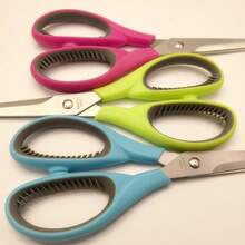 1把8英寸/20厘米雙色柄內環柔軟剪刀,辦公室剪刀、美術剪紙剪刀、多功能剪刀 - 玫紅色 - 查看 6