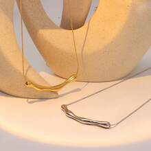 1pc Fashionable Minimalist Stainless Steel Necklace Suitable For Women's Daily Wear - Silver - View 2