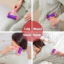 1pc Handheld Roller Massager Plastic Body Massager For Neck, Arms, Legs And Acupressure Points - Pink - View 2