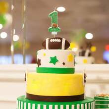 生日蛋糕蠟燭3d綠色足球蠟燭0-9號帶草綠色裝飾,派對、兒童、成人、紀念日慶祝用品(0-9號) - A款 - 查看 1