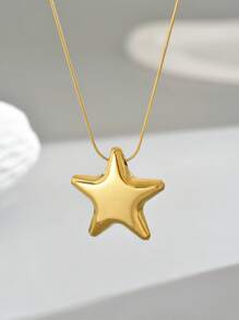 LIEBEIRIS 1件18k鍍金3d不鏽鋼項鍊