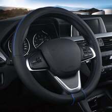 1pc Blue New Style Car Steering Wheel Cover, Unisex, Slip-Proof And Sweat-Absorbent, Year Round Suitable, Car Interior Accessory, Car Parts - Blue - View 13