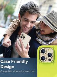 9H Tempered Glass Metal Ring Camera Cover Film - Protect Your Compatible With Apple16 14 Pro (6.1 Inch) & 14 Pro Max (6.7 Inch) With Case Friendly Anti-Scratch High Definition Coverage & A Metal Ring For Maximum Protection! Gift For Birthday, Family, Friends Alloy Metal With Tempered Glass Full Cover, Lens Protector, Phone Accessories