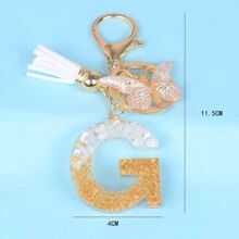1 móc khóa sáng tạo kèm đá chữ cái, phụ kiện nhựa, tua rua hình bướm, mặt dây chuyền chữ cái, móc khóa cho bé gái, phụ kiện ô tô, túi xách, phụ kiện học đường, phong cách Goth Y2k dễ thương, phụ kiện túi xách, dây đeo có ngăn đựng thẻ, phụ kiện ô tô, túi xách, móc khóa - Nhiều màu - Xem 29