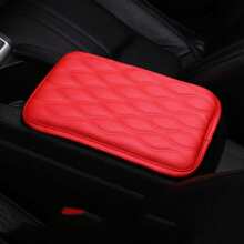 1pc PU Leather Car Armrest Pad Soft Car Armrest Cushion Universal Center Console Anti Scratch Mat Protection Non Slip Hand Supports - Red - View 11
