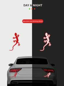 2入組立體反光壁虎形狀汽車貼紙,創意汽車外觀刮傷蓋貼紙,多種顏色/1入組有趣個性化刮傷蓋車貼,狗狗圖案,適用於側窗、後窗或車身 - 白色 - 查看 7