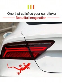 2入組立體反光壁虎形狀汽車貼紙,創意汽車外觀刮傷蓋貼紙,多種顏色/1入組有趣個性化刮傷蓋車貼,狗狗圖案,適用於側窗、後窗或車身 - 白色 - 查看 6