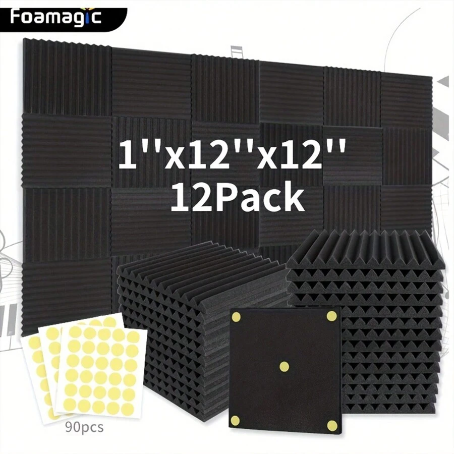 Ghi âm Phòng thu Cách âm Bọt biển , 12 cái Tính hai mặt Hấp thụ Tường Bảng , Bọt Bảng Đối với Phòng thu Ghi âm Phòng Nhà  Trang trí , Ghi âm Phòng thu Quân nhu