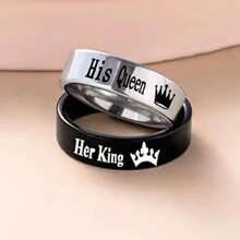 2pcs Couple Rings, Stainless Steel Simple Style Wedding Rings For Men And Women, Perfect As Couple Jewelry, Valentine's Day Gift, Festival Present, Easter Gift And Back-To-School Season - Couple Rings - View 1