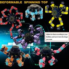 12 Packs Funny Sensory Fidget Toys,Deformable Chain DIY Robot Spinners Fingertip Stress Relief Gyro Toy Birthday Gifts Goodie Bag Easter Basket Stuffers Party Favors - Multicolor - View 4