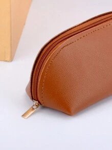 1 szt., Jednolity Kolor Skórzany Piórnik Japoński Świeży Styl Szkolny Piórnik, Piórnik, Torba Szkolna - Brązowy - Zobacz 5