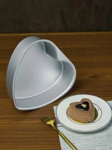 1 Peça Forma de Bolo com Bottom Fixo em Formato de Coração, Liga de Alumínio Anodizado, Ferramenta de Cozinha para Festa e Dia dos Namorados para Fazer Bolo Chiffon, Pudim, etc.
