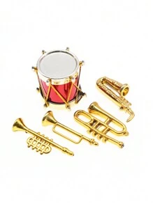 1入迷你經典音樂樂器模型,適用於diy生活場景 (鋼琴, 吉他, 薩克斯風) 攝影道具 - 彩色 - 查看 3