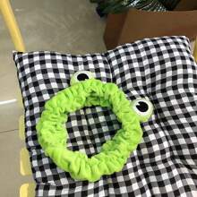 1pc Cute Plush Frog Face Washing Headband For Girls, Suitable For Daily Use During Spa, Makeup, And Face Skincare Routine - Multicolor - View 3