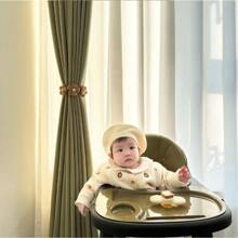 1pc Baby Room Decor Polyester Flower Petal Shaped Window Curtain Buckle, Nordic Style, Window Treatment - Khaki Trio - View 3