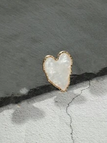 1 件时尚新款设计白色不对称心形手指开口戒指 适合女士女孩礼物 - 白色 - 查看 11