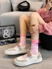 4 đôi tất dài dệt kim thể thao ngoài trời dành cho nữ màu hồng & nhiều màu cho nhiều dịp khác nhau - Nhiều màu - Xem 5