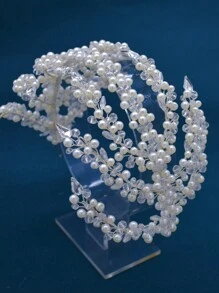 1pc Women's Silver Rhinestone Bridal Headpiece Perfect For Wedding, Party, Banquet - Silver - View 2