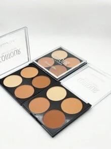 1 pieza cuatro colores estéreo Polvo de contour con delicado textura mate bronceado Maquillaje Polvo principiante contorneado Paleta - Multicolor - Ver 5