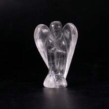 1pc Crystal Material Angel Shaped Carving Decorative Ornament, Ideal For Collecting, Gift, Decorating Living Room, Office - Pink - View 6