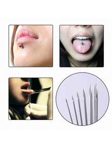 1pc Random Disposable Sterilized Piercing Needle For Medical Use, Made Of 316l Stainless Steel - Silver - View 11