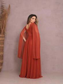 Women Dresses - Burnt Orange - View 2