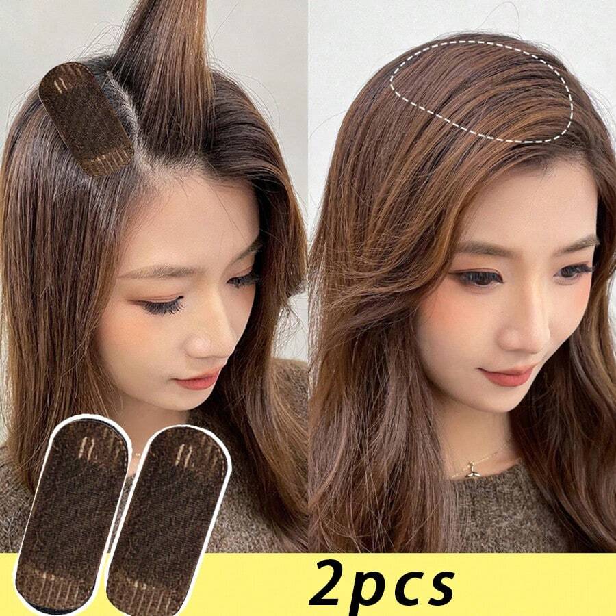 2pcs Hair Puff, Sponge Hair Pads, Invisible Hair Volume, Hair Accessory Tool, Suitable For Daily Use By Women - Brown - View 1