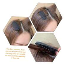 2pcs Hair Puff, Sponge Hair Pads, Invisible Hair Volume, Hair Accessory Tool, Suitable For Daily Use By Women - Brown - View 3