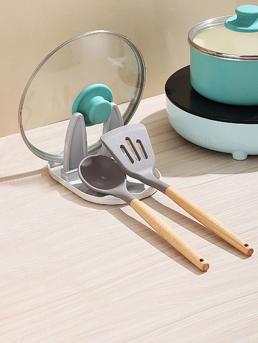 QYeah Maximize Your Kitchen Space With This 1pc Pot Lid Rack Spatula Rack! - White - View 1